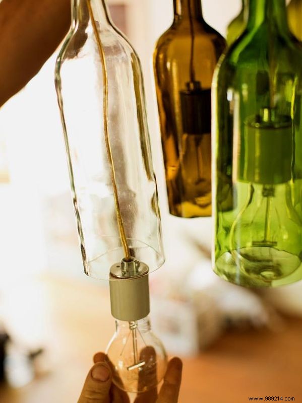 How to make a chandelier out of old wine bottles