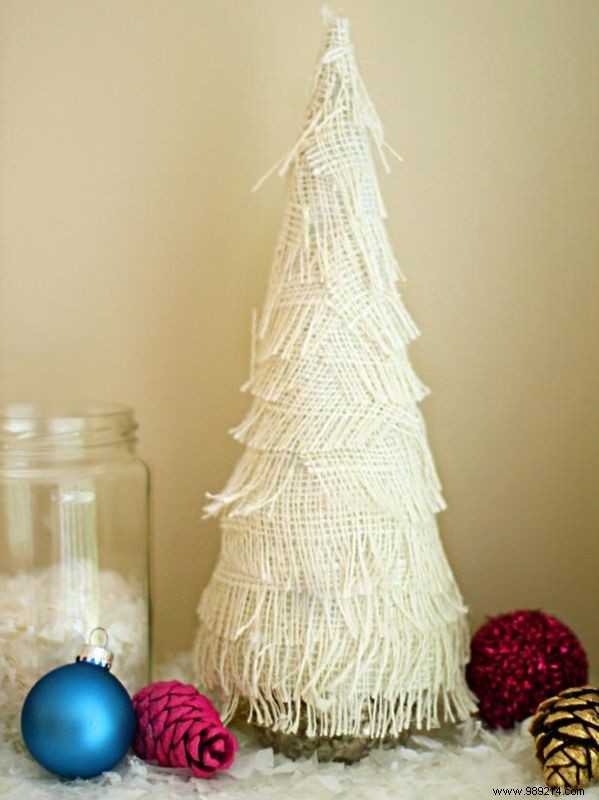 How to Make a Fringed Christmas Tree Centerpiece
