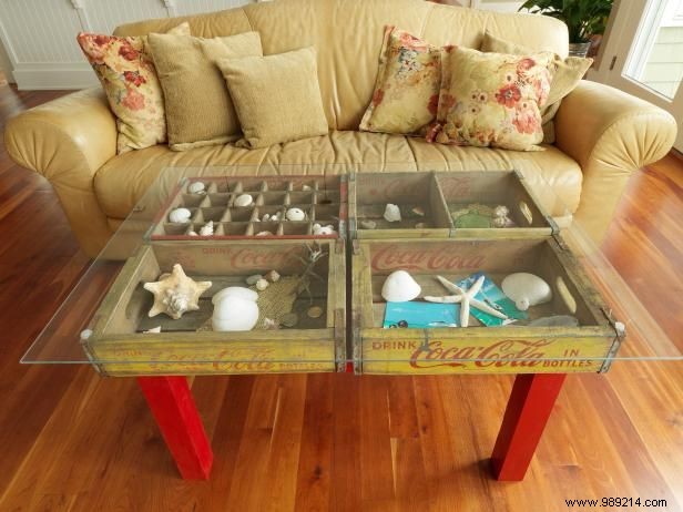 How to make a table out of old wooden soda crates
