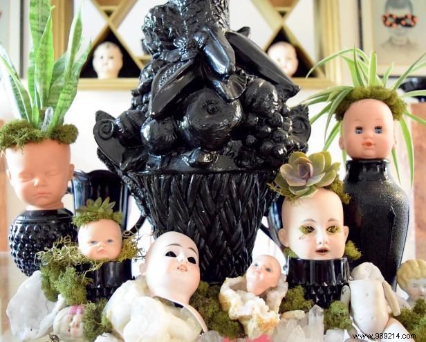 How to Make Creepy Doll Head Planters for Halloween
