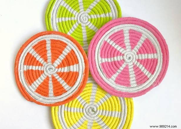 How To Make Citrus-Slice Coasters From String