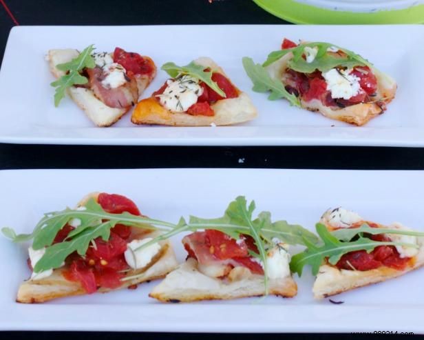 How to make goat cheese, tomato and bacon triangles 