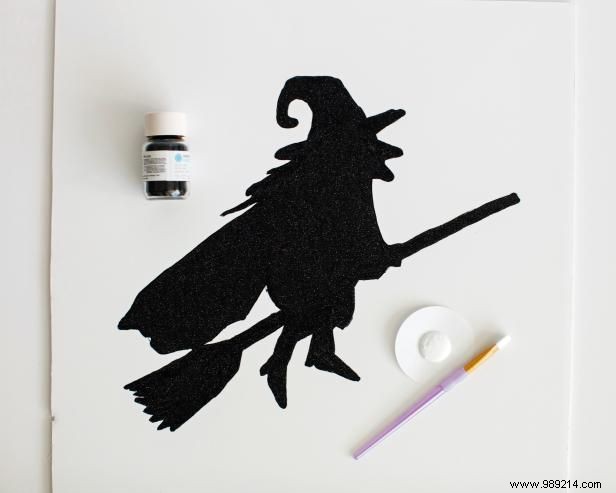 How to Make Glittery Halloween Witch Art 