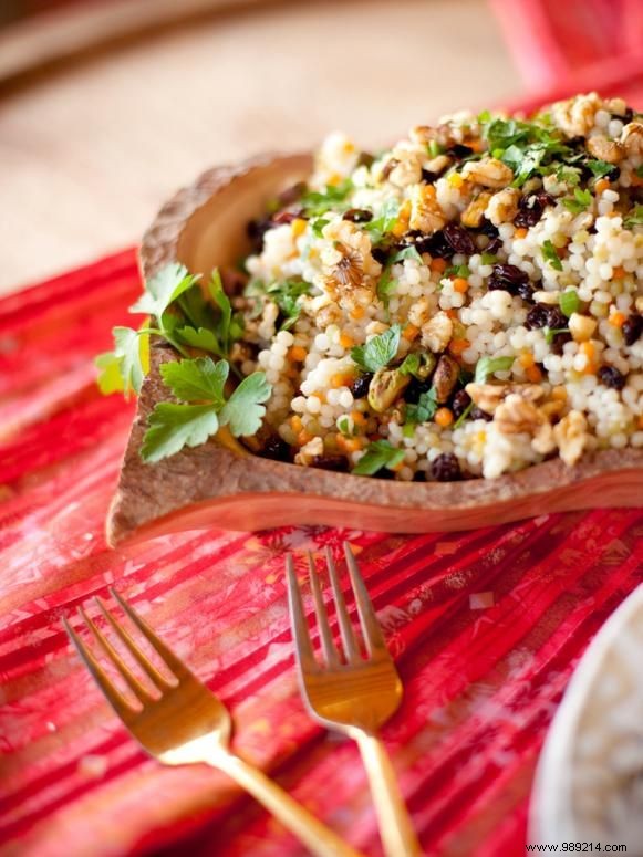 How to make Moroccan pearl couscous with currants and pistachios