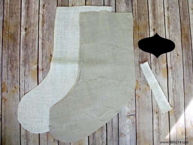 How to Sew a Burlap and Chalkboard Christmas Stocking
