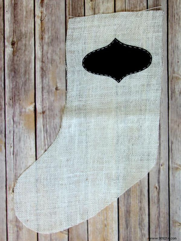 How to Sew a Burlap and Chalkboard Christmas Stocking