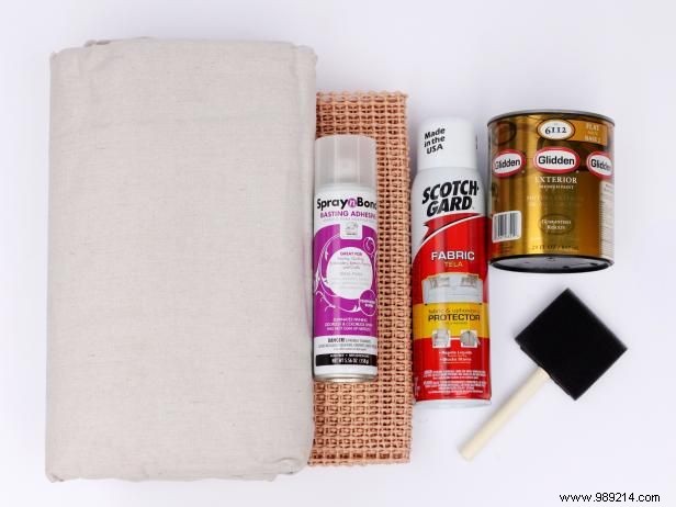 How to turn a canvas cloth into an outdoor rug