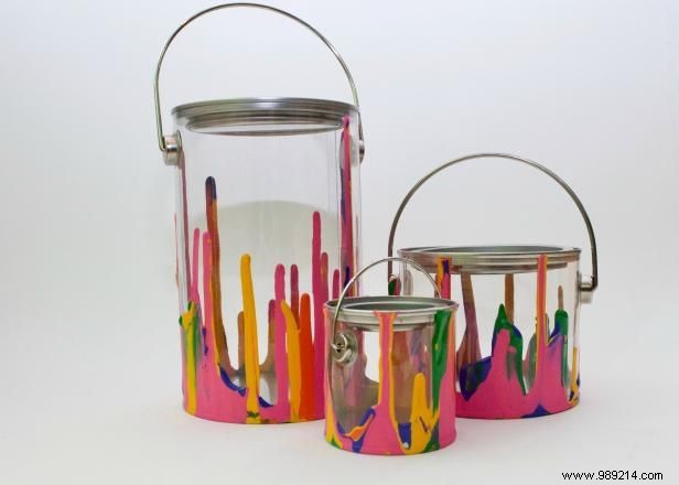 How to turn light paint cans into colored terrariums