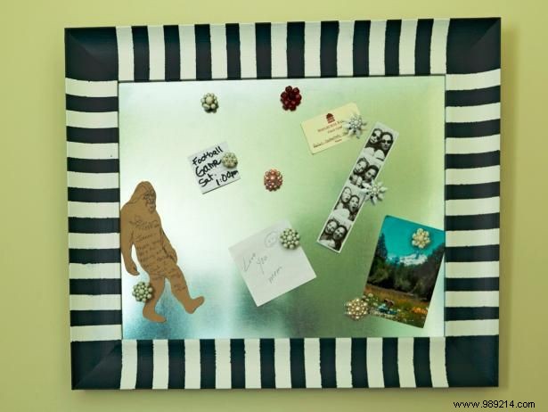 How to turn a picture frame into a magnetic message board