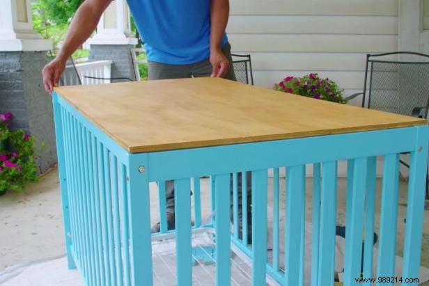 How to recycle a crib into a dog crate
