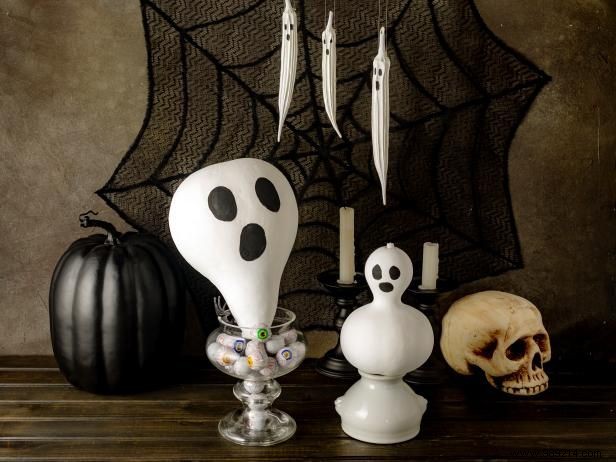 How to use Pumpkins and Okra Pods to make Halloween Ghosts