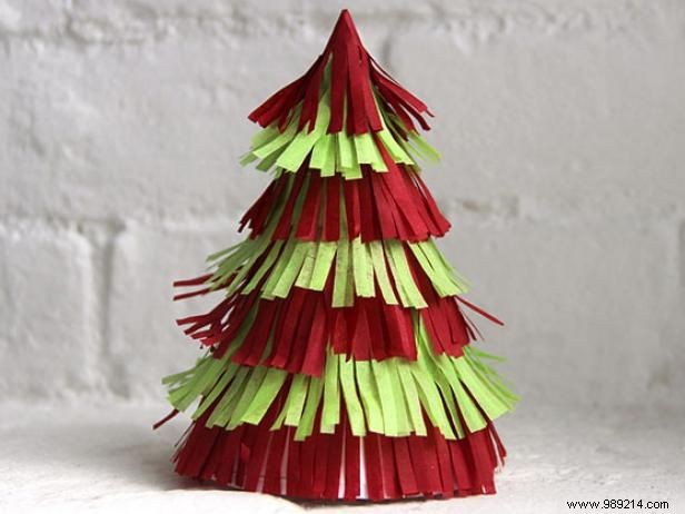 Make a Crepe Paper Christmas Tree Centerpiece