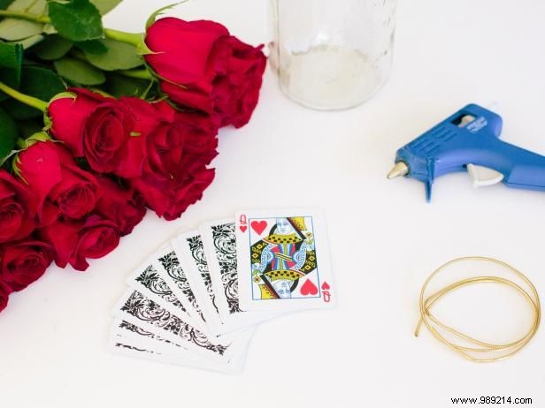 Make a Playing Card Rose Bouquet Centerpiece