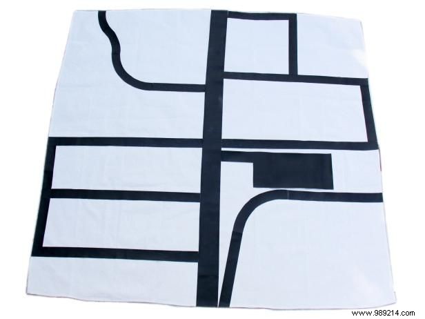 Make a seamless play mat from drop cloth