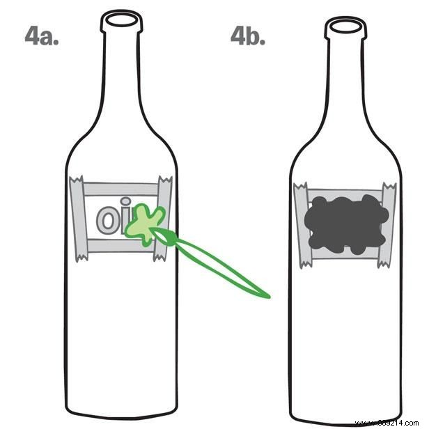 Make engraved oil and vinegar bottles from recycled wine bottles