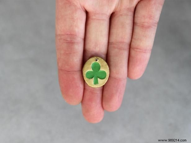 Make an air-dry clay shamrock necklace for St. Patrick s Day
