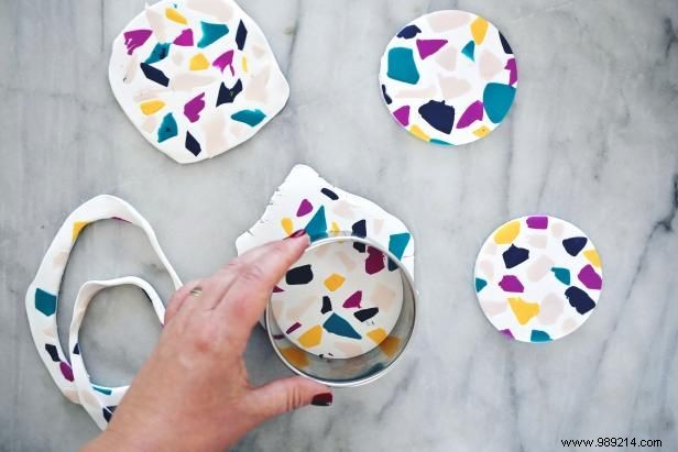 Make terrazzo-inspired coasters for your next shindig