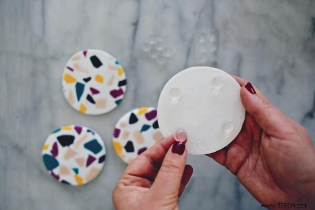 Make terrazzo-inspired coasters for your next shindig