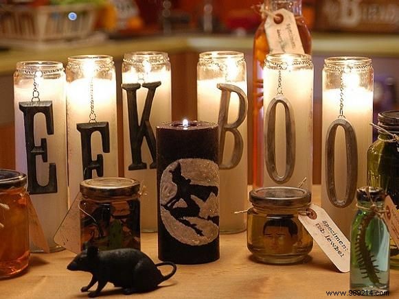 Spooky Glitzy Candles