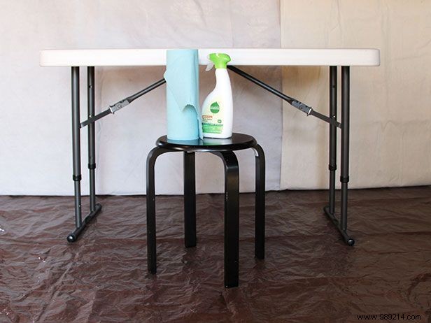 Upcycle a plastic folding table into a stylish desk