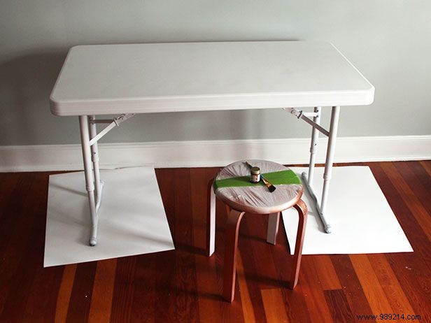 Upcycle a plastic folding table into a stylish desk