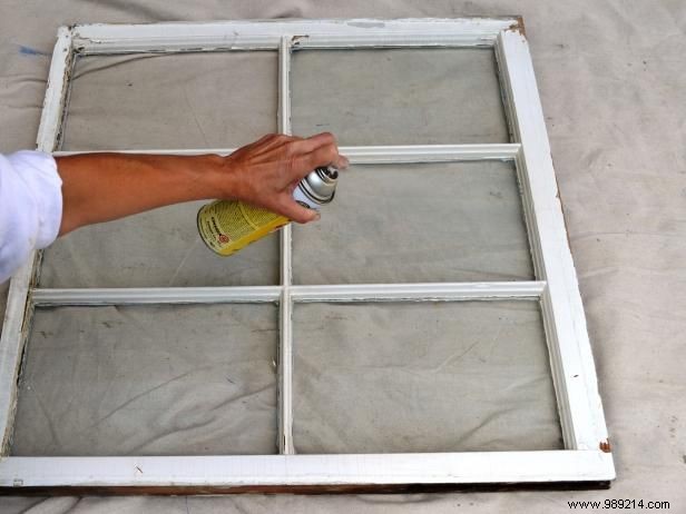 Turn an old six pane window into a message board