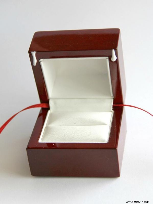 Turn an engagement/wedding ring box into a Christmas ornament